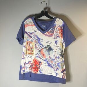 Peter Som for Design Nation Short Sleeve Nautical Print Top